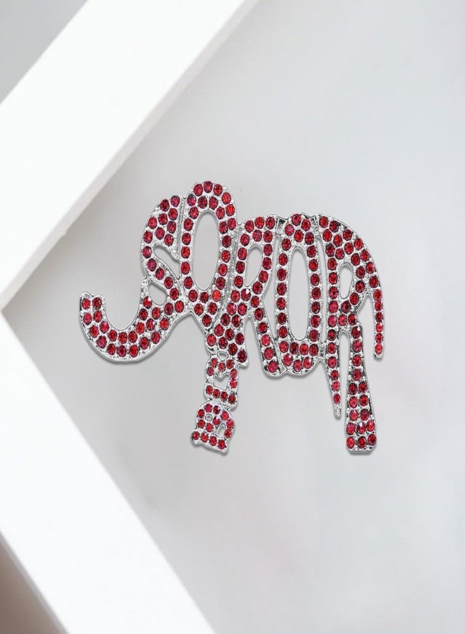 HUSURU Elegant Soror Womenhood Gifts Red Soror 1913 Elephant Pin Fortitude Delta Sorority Broach Greek Letter Jewelry - Image 4